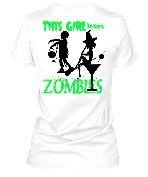 This Girl Loves Zombies T Shirt, Wait For Halloween T Shirt
