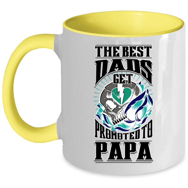 Cool Papa Coffee Mug, The Best Dads Get Promoted To Papa Accent Mug