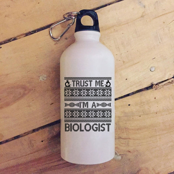 Trust Me I'm A Biologist 20 oz Stainless Steel Bottle,Christmas Humor Outdoor Sports Water Bottle
