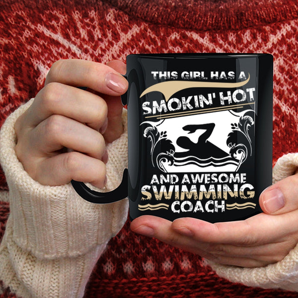This Girl Has An Awesome Swimming Coach Coffee Mug, Cool Girls Coffee Cup