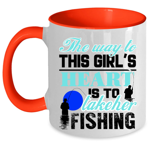 Take Her Fishing Coffee Mug, The Way To This Girl's Heart Accent Mug
