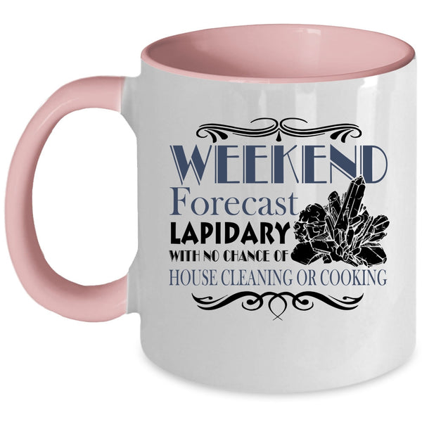 Awesome Jewelers Coffee Mug, Weekend Forecasy Lapidary Accent Mug