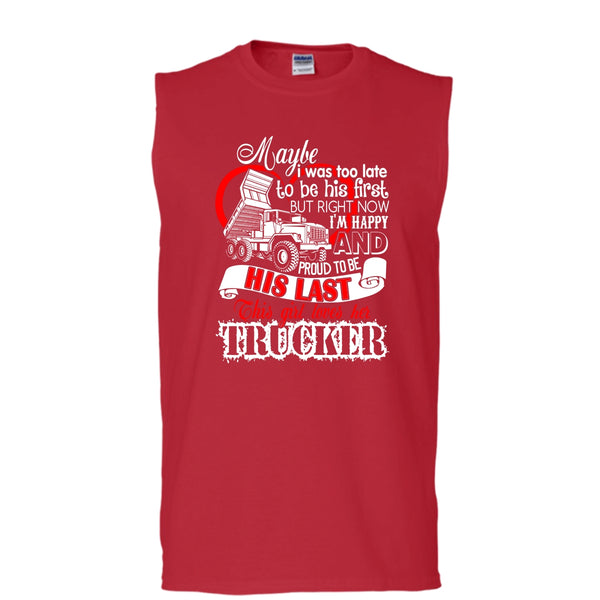 This Girls Loves Her Trucker T Shirt, Coolest Trucker Tank Top (Men's Cotton Sleeveless)