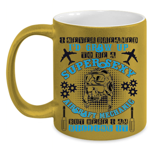 Funny Mechanic Coffee Mug, I'd Grow Up To Be An Aircraft Mechanic Accent Mug