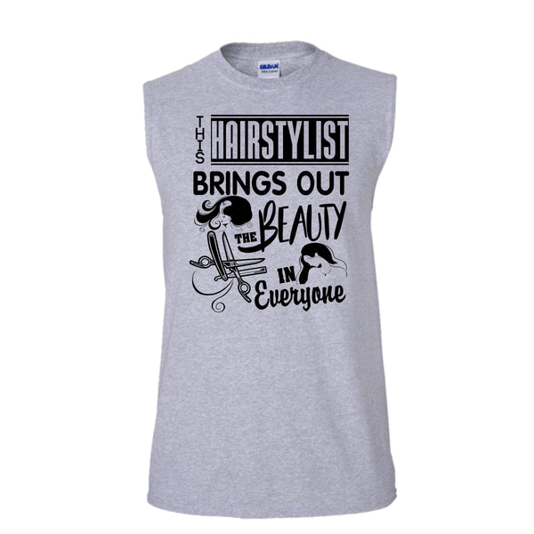 This Hairstylist Brings Out T Shirt, Coolest Hair Stylist Tank Top (Men's Cotton Sleeveless)