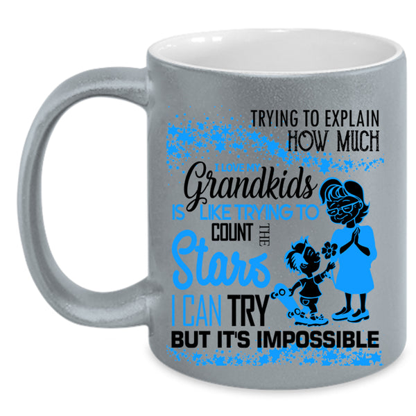 Cool Grandmas Coffee Mug, I Love My Grandkids Accent Mug