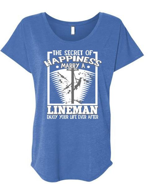 Marry A Lineman T Shirt, Being A Lineman T Shirt, Cool Shirt (Ladies' Triblend Dolman Sleeve)