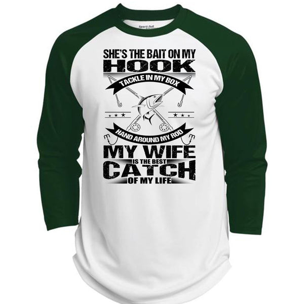 She's The Bait On My Hook T Shirt, I Love Fish T Shirt, Awesome T-Shirts  (Polyester Game Baseball Jersey)