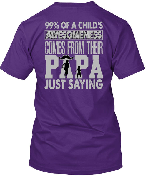 Their Papa Just Saying T Shirt, Child's Awesomeness T Shirt
