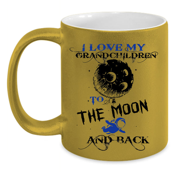 Cute Coffee Mug, I Love My Grandchildren To The Moon And Back Accent Mug