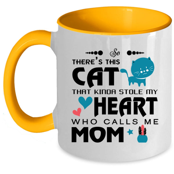 Call Me Mom Coffee Mug, This Cat Kinda Stole My Heart Accent Mug