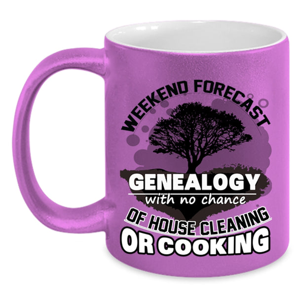 Funny Family Coffee Mug, Weekend Forecast Genealogy Accent Mug