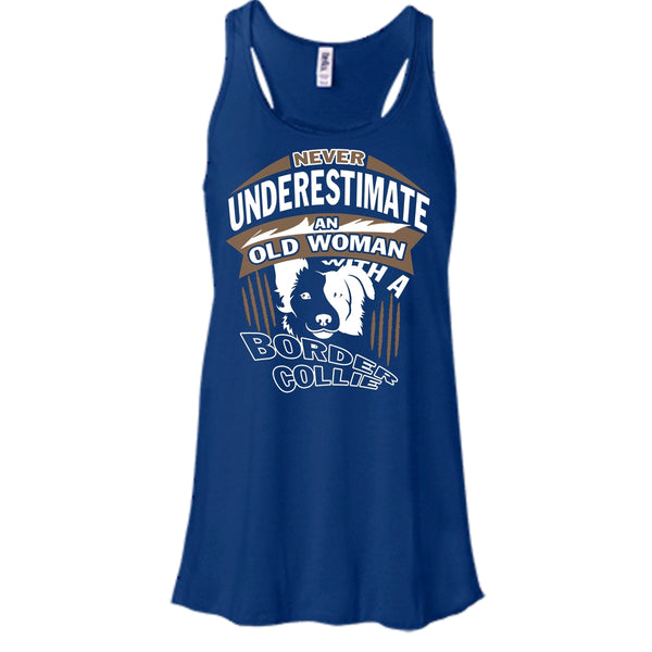 Never Underestimate An Old Woman With A Border Collie Shirt, Cool Dog Shirt
