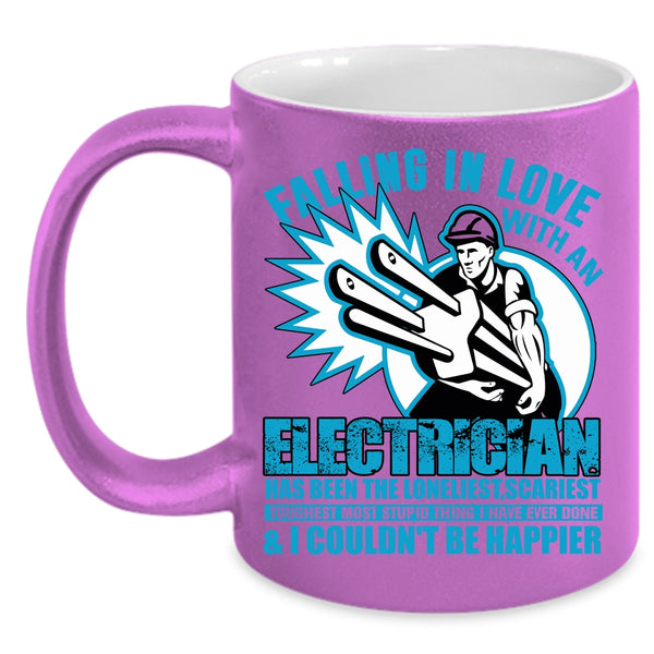 Falling In Love With An Electrician Coffee Mug, I Love My Electrician Coffee Cup