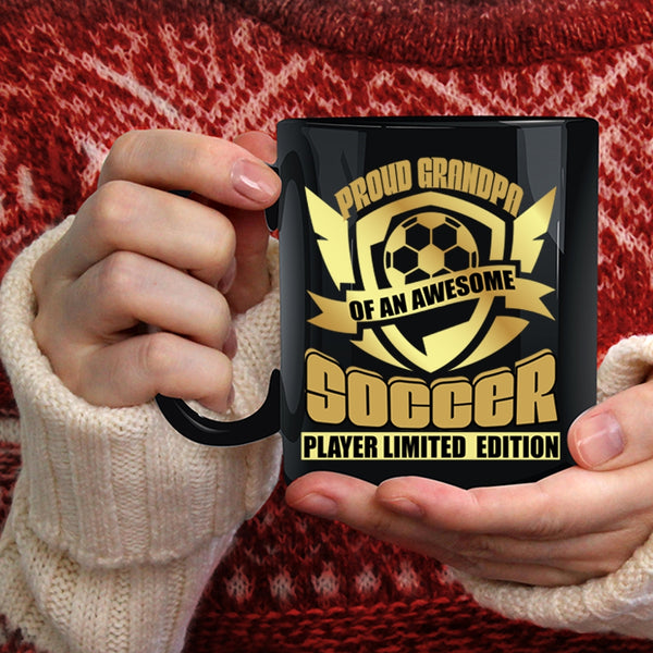 Proud Grandpa Of A Soccer Player Coffee Mug, Awesome Grandpas Coffee Cup