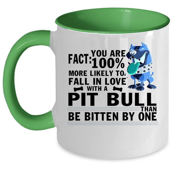 Cute Pitbull Lover Coffee Mug, Fall In Love With A Pit Bull Accent Mug