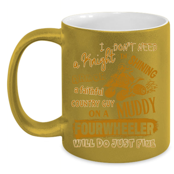 Country Guy On A Muddy Fourwheeler Coffee Mug, Country Guy Coffee Cup