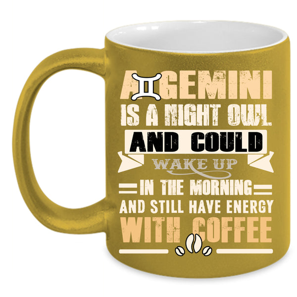 A Gemini Is A Night Owl Coffee Mug, Cute Birthday Gift Coffee Cup