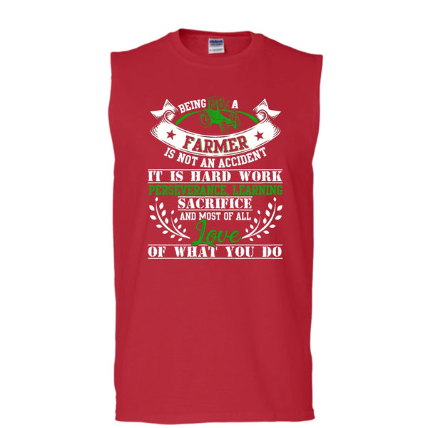 Being A Farmer Is Not An Accident T Shirt, I Am A Coolest Farmer T Shirt, Cool T Shirt (Men's Cotton Sleeveless)