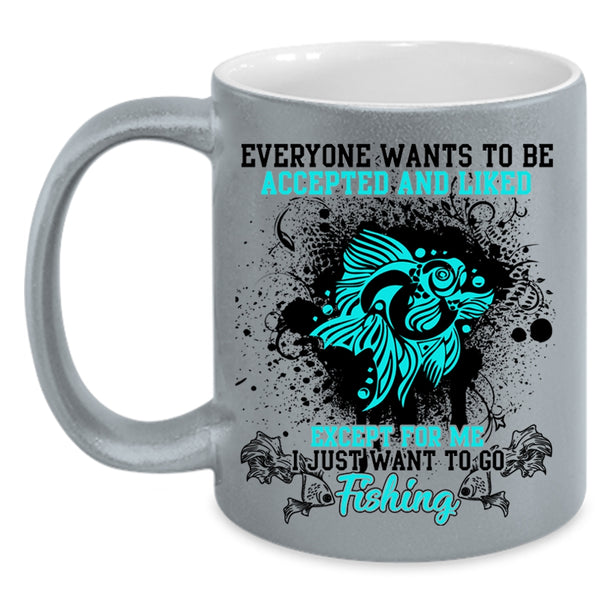 Go Fishing Coffee Mug, I Just Want To Go Fishing Accent Mug