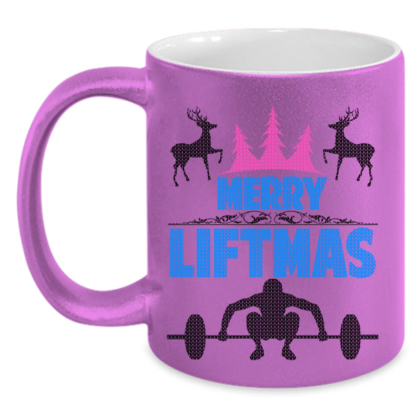 Merry Little Christmas Coffee Mug, Merry Liftmas Accent Mug
