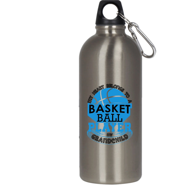 My Heart Belongs To A Basketball Player 20 oz Stainless Steel Bottle,My Grandchild Outdoor Sports Water Bottle