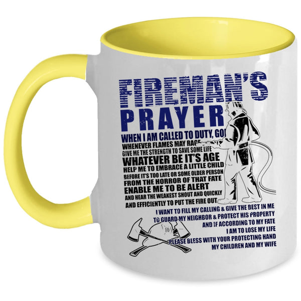 Cool Gift For Fireman Coffee Mug, Fireman's Prayer Accent Mug