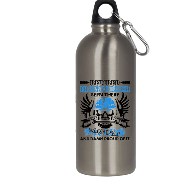 Retired Ironworker 20 oz Stainless Steel Bottle,Gift For Retired Ironworkers Outdoor Sports Water Bottle