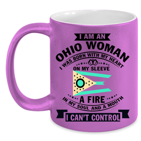 Ohio Flag Coffee Mug, I Am An Ohio Woman Accent Mug