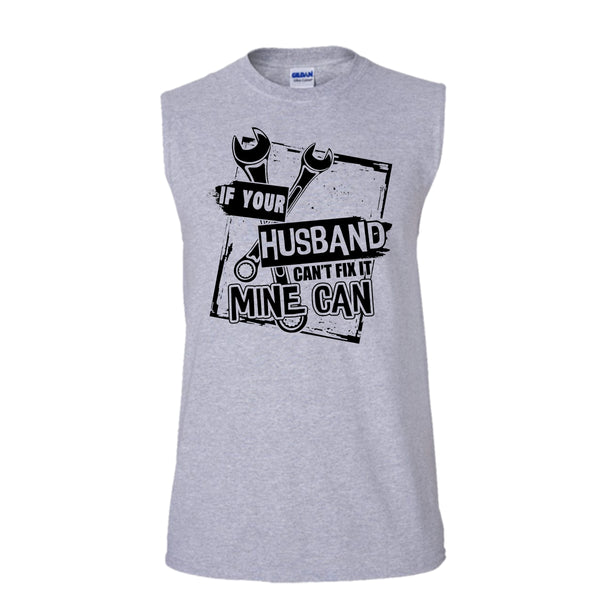 If Your Husband Can't Fix It T Shirt, Coolest Mechanic's Wife Tank Top (Men's Cotton Sleeveless)