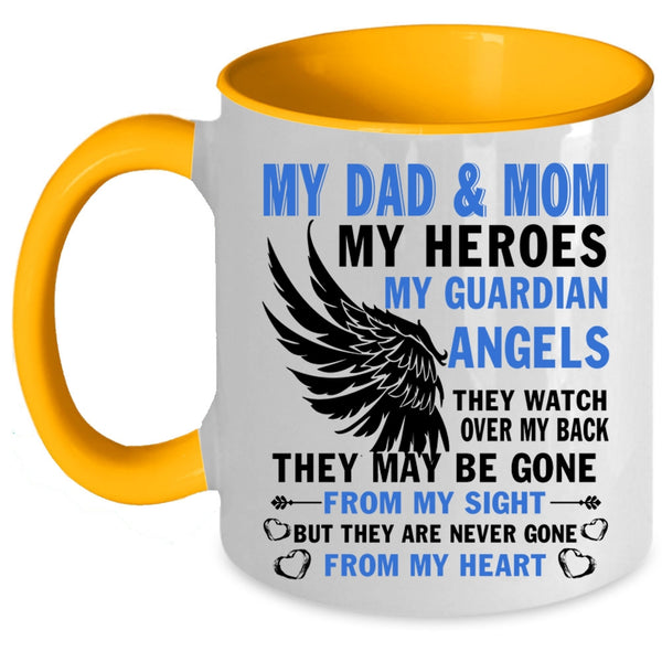 They Are Never Gone From My Heart Coffee Mug, Dad And Mom Accent Mug
