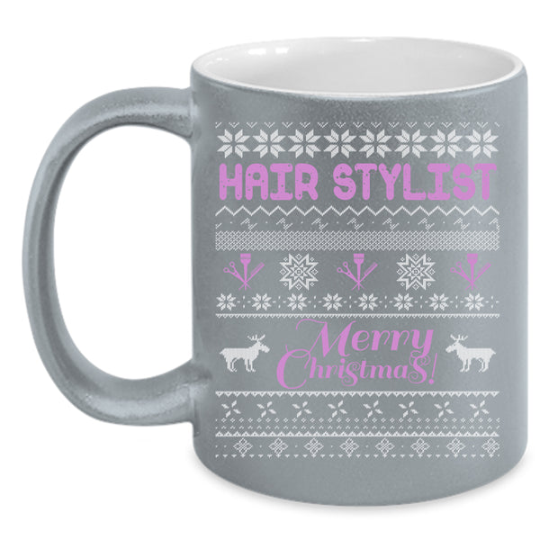 Hair Stylist Coffee Mug, Merry Christmas Coffee Cup