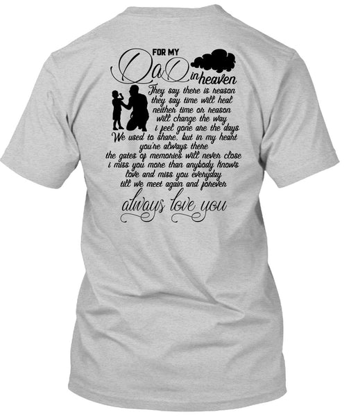 For My Dad In Heaven T Shirt, I Love Dad T Shirt