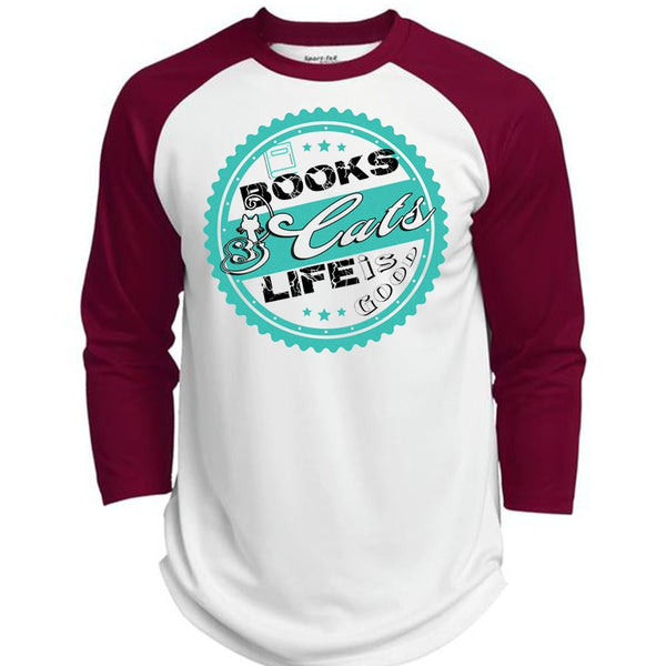 Book Cats Life Is Good T Shirt, I Love Cats T Shirt, Loving T Shirt  (Polyester Game Baseball Jersey)