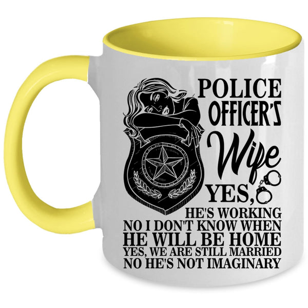 Cool Gift For My Wife Coffee Mug, Police Officer's Wife Accent Mug