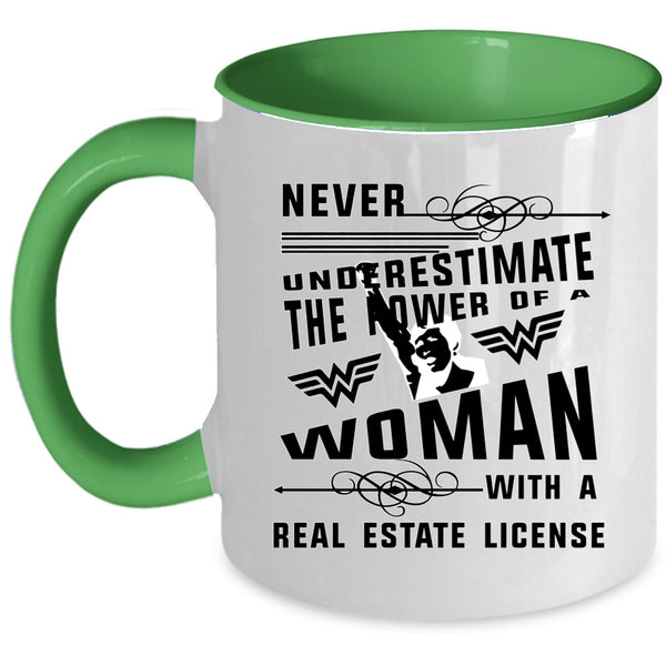 Cool Woman Coffee Mug, A Woman With A Real Estate License Accent Mug