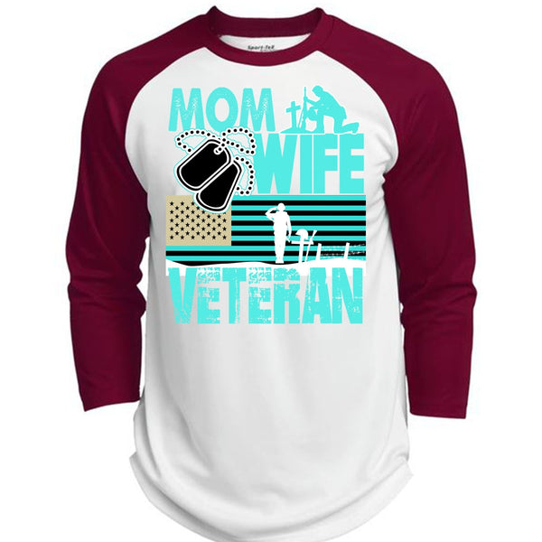 Mom Wife Veteran T Shirt, I Love Mom T Shirt, Awesome T-Shirts  (Polyester Game Baseball Jersey)