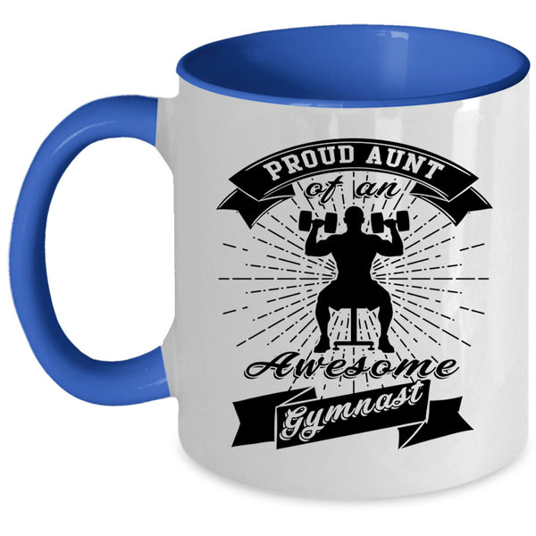 Cool Aunt Coffee Mug, Proud Aunt Of An Awesome Gymnast Accent Mug