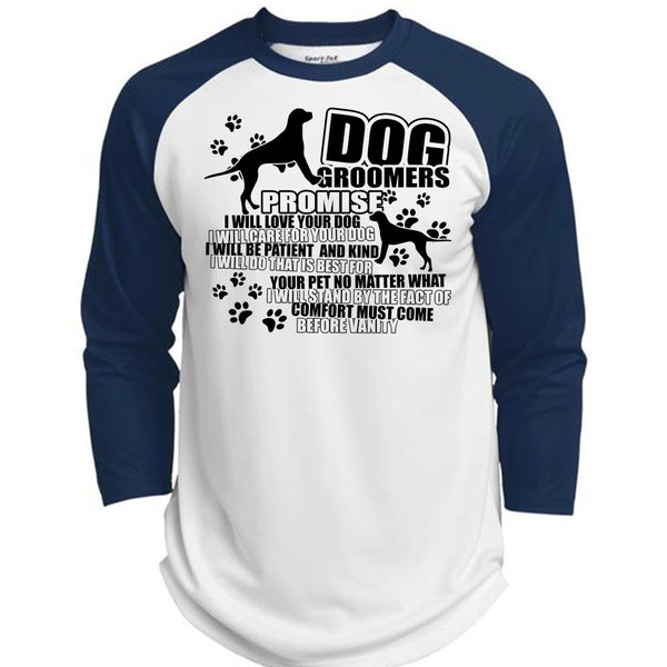 Dog Groomers Promise T Shirt, I Love Groomer T Shirt, Awesome T-Shirts  (Polyester Game Baseball Jersey)