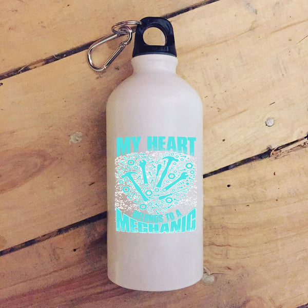My Heart Belongs To A Mechanic 20 oz Stainless Steel Bottle,I Love My Mechanic Outdoor Sports Water Bottle