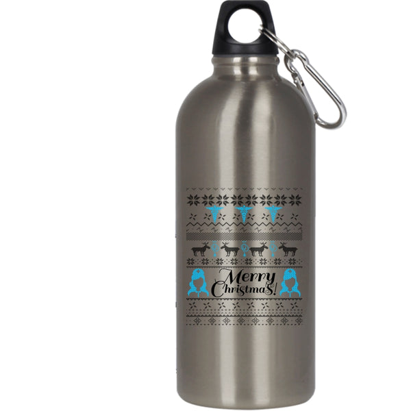 Merry Christmas 20 oz Stainless Steel Bottle,Christmas Gift For Nurse Outdoor Sports Water Bottle