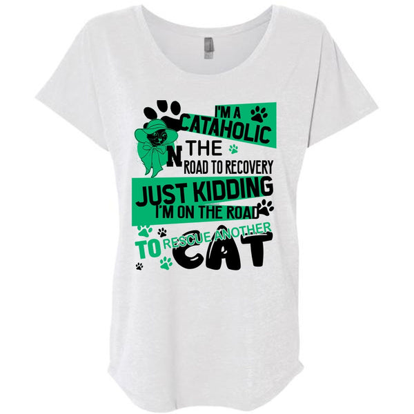 I'm A Cataholic In The Road T Shirt, I Love My Cat T Shirt, Awesome T-Shirts