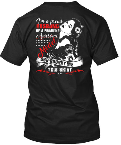 A black t-shirt with the shopify logo