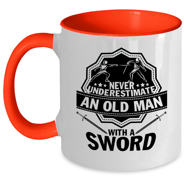 Best Grandpa Ever Coffee Mug, An Old Man With Sword Accent Mug