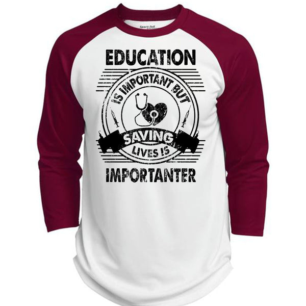 Education Is Important T Shirt, Being A Nurse T Shirt, Awesome T-Shirts  (Polyester Game Baseball Jersey)