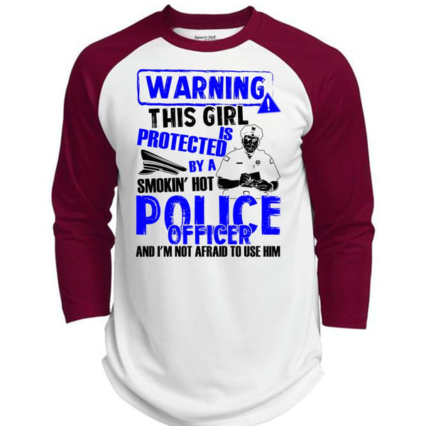 This Girl Is Protected By A Police Officer T Shirt, I Love Police T Shirt, Awesome T-Shirts  (Polyester Game Baseball Jersey)