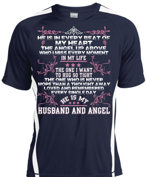 He Is My Husband And Angel T Shirt, Loved And Remembered T Shirt, Cool Shirt