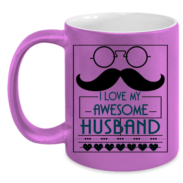 My Awesome Husband Coffee Mug, I Love My Awesome Husband Accent Mug