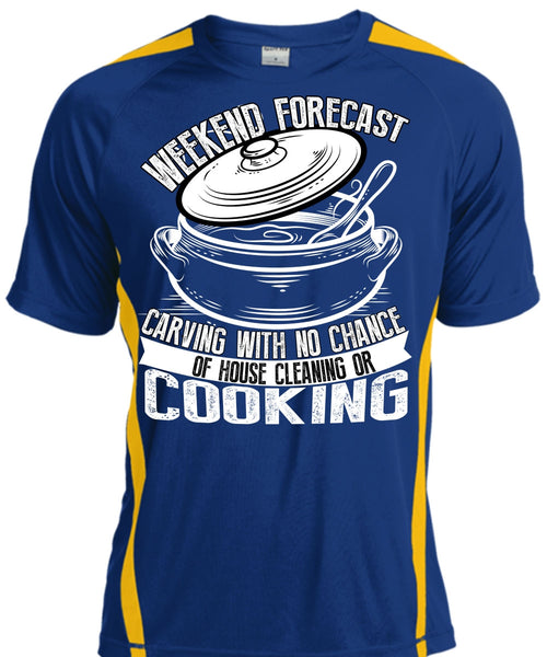 Weekend Forecast Carving T Shirt, House Cleaning Or Cooking T Shirt, Cool Shirt