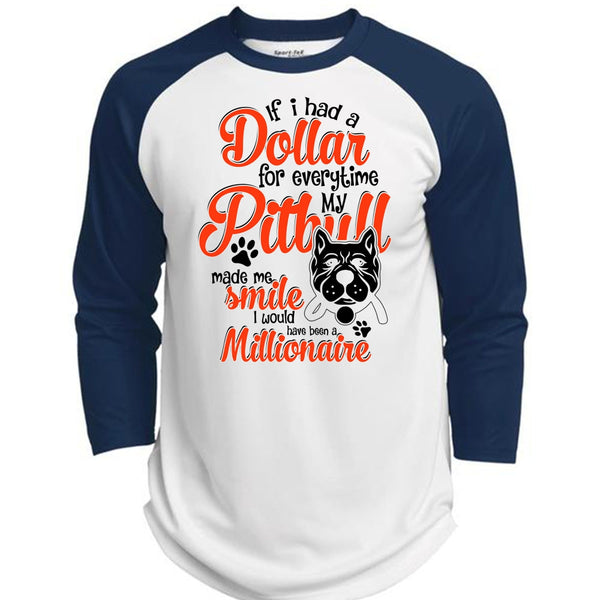 I Had A Dollar For Everytime My Pit Bull T Shirt, I Love Dog T Shirt, Awesome T-Shirts  (Polyester Game Baseball Jersey)